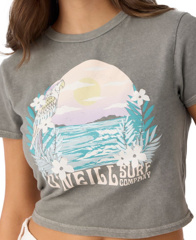 Women's Hidden Parrot Cropped Cotton Baby T-Shirt