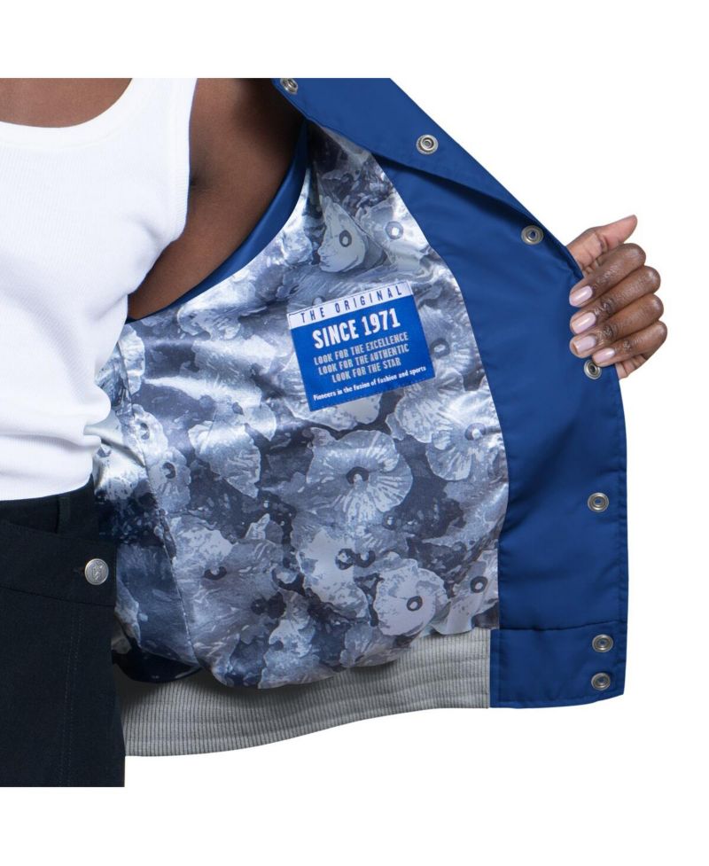 Women's White/Royal Los Angeles Dodgers Blitz Varsity Raglan Full-Snap Satin Jacket