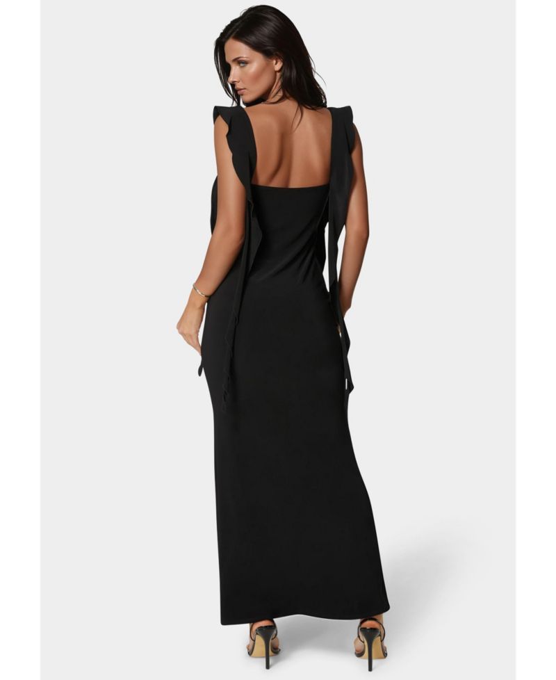 Women's Jersey Cascade Ruffle Dress