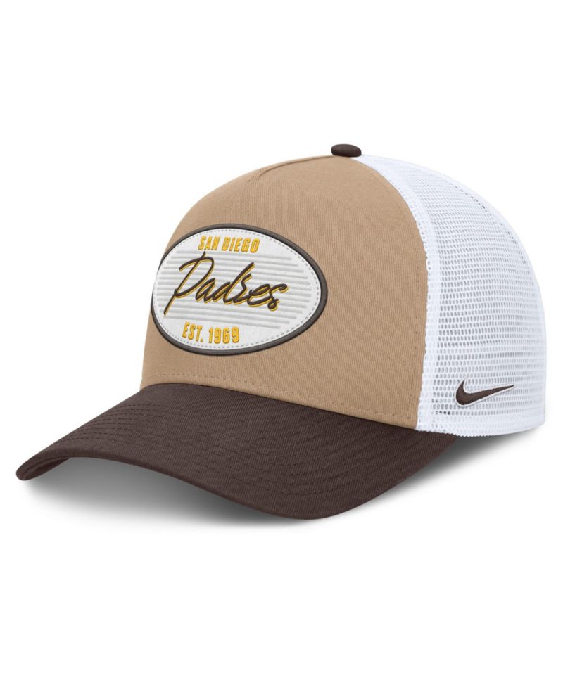 Men's Khaki/Brown San Diego Padres Rise A-Frame Trucker Adjustable Hat