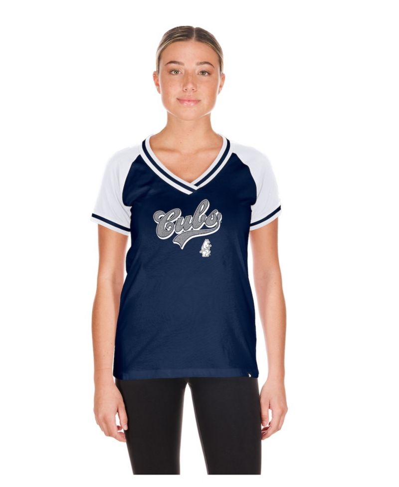 Women's Navy Chicago Cubs Gameday V-Neck T-Shirt