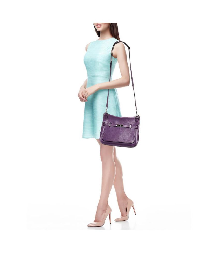 Pre-Owned HERMES Women's Ultraviolet Women's Togo Leather Palladium Finish
