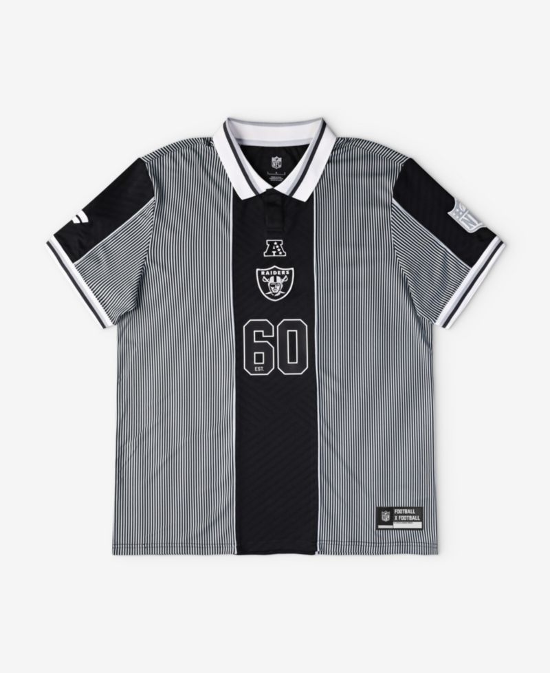 Big Boys and Girls Silver/Black Las Vegas Raiders Football x Football Collared Fan Jersey