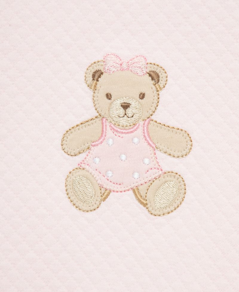 Baby Girls' Dainty Bears Quilt Long-Sleeve Top, Pants and Hat, 3-Piece Set