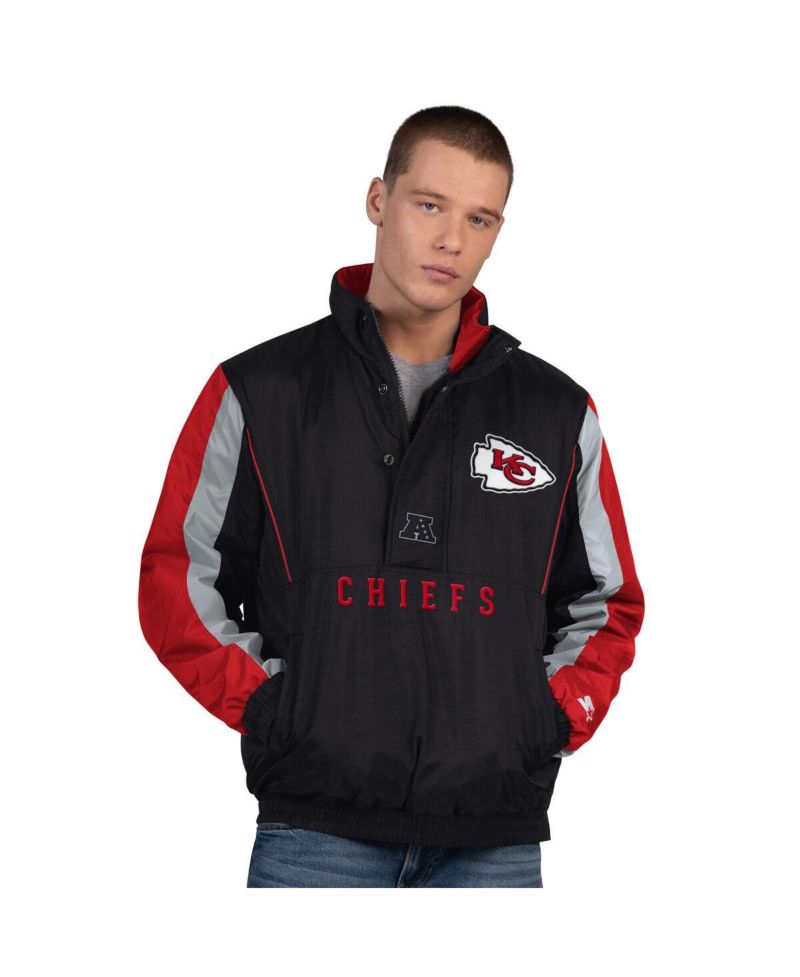 Men's Black Kansas City Chiefs Thursday Night Gridiron Half-Zip Jacket