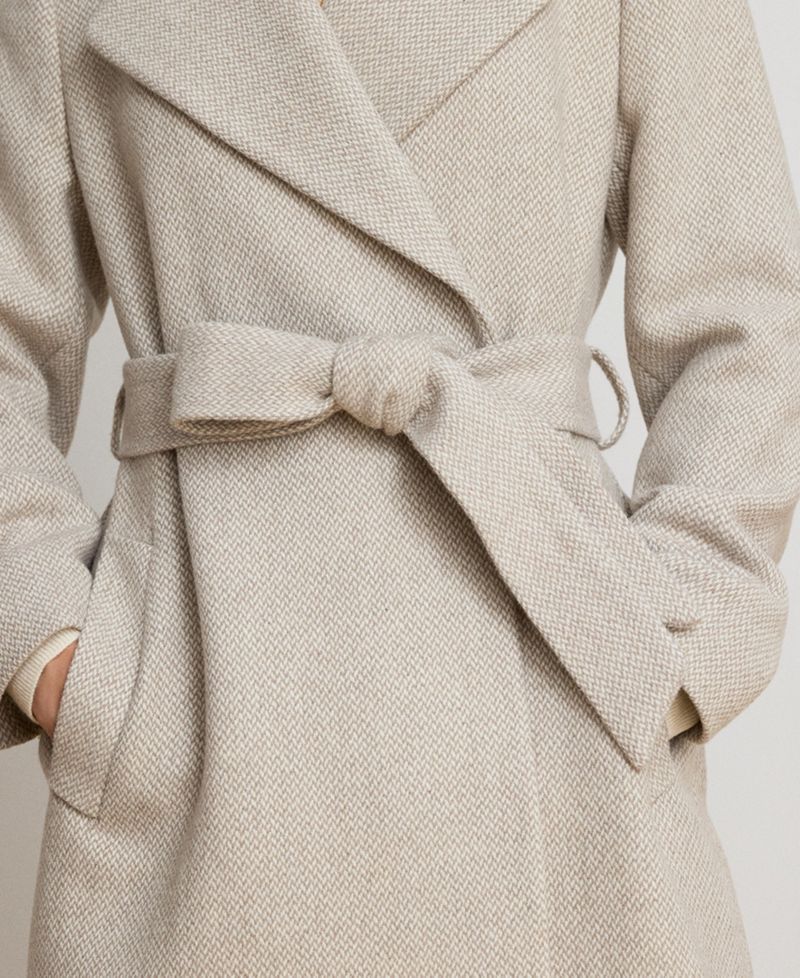 Women's Long Belted Wrap Coat