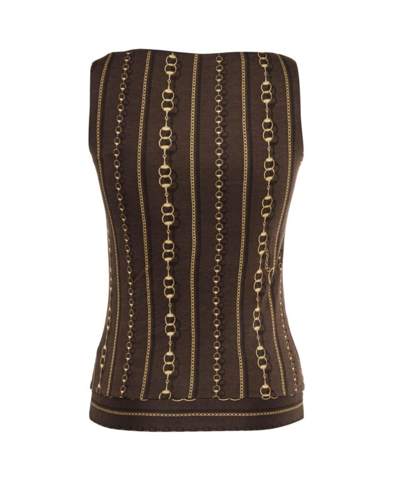 Women's Chain-Link Print Jersey Sleeveless Top