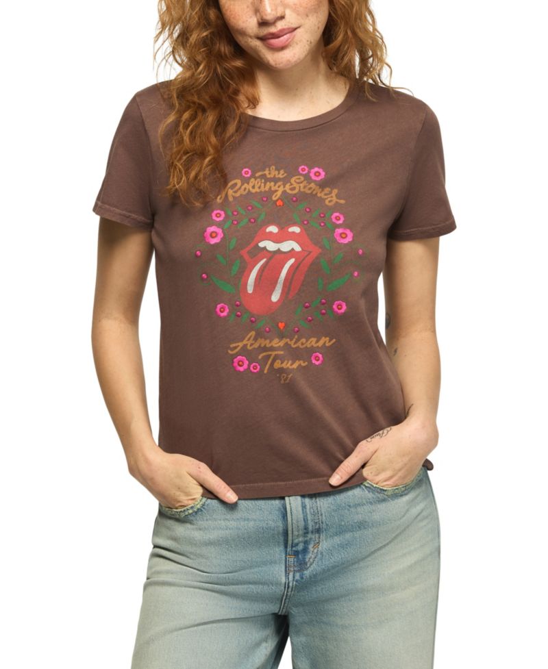 Women's The Rolling Stones American Tour Classic Crew neck Graphic Retro T-Shirt