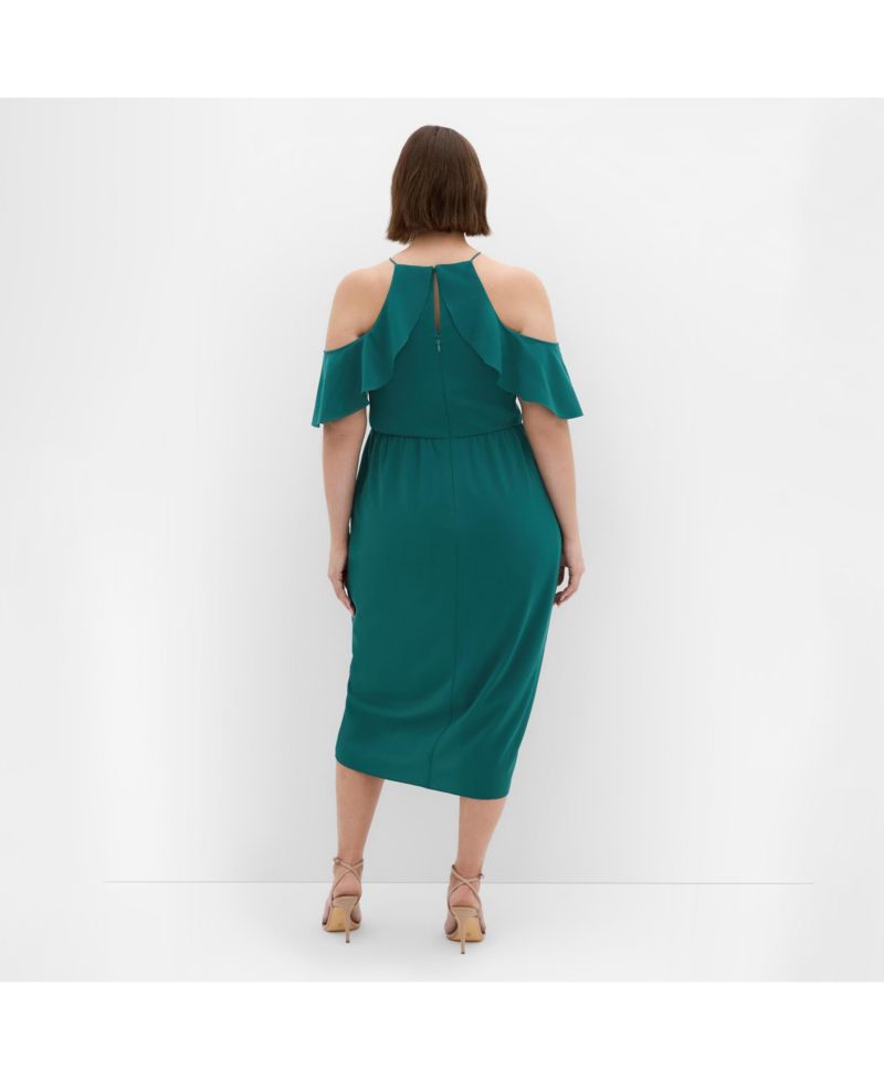 Women's Plus Size Love Siren Ruffle Shoulder Dress