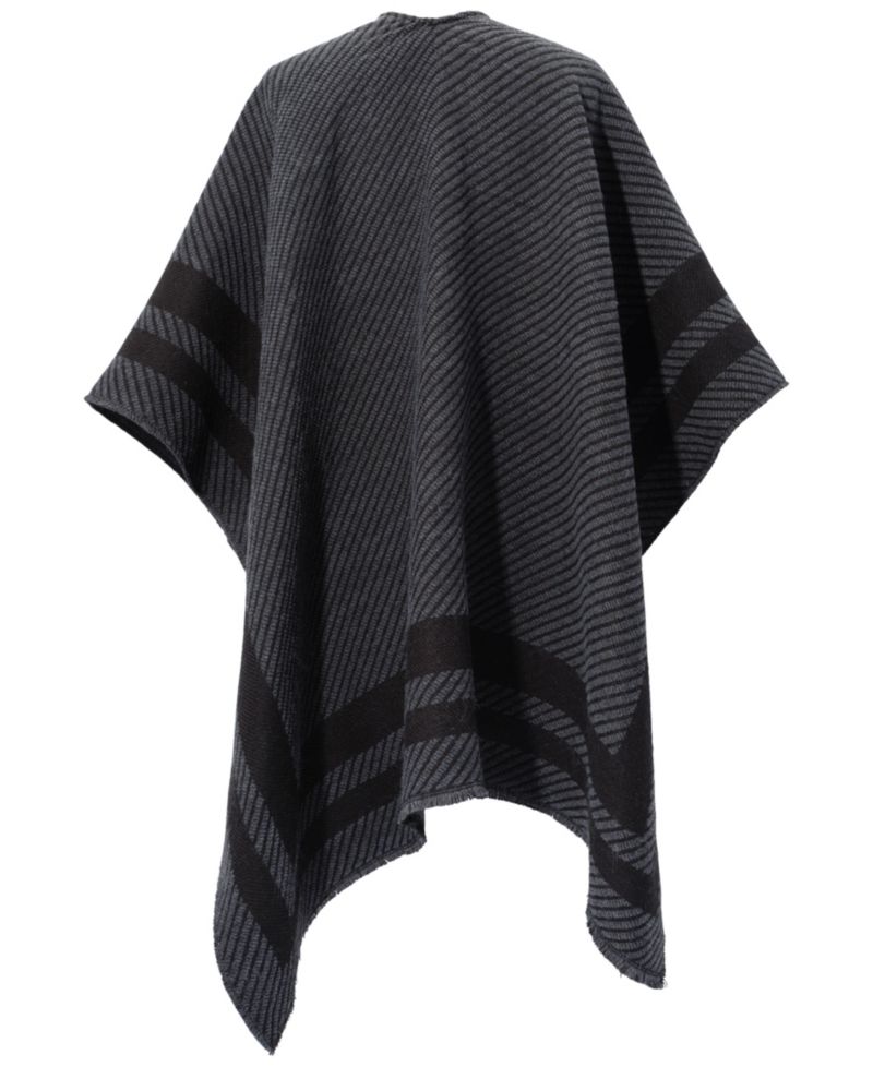 Woven Twill Border Ruana
