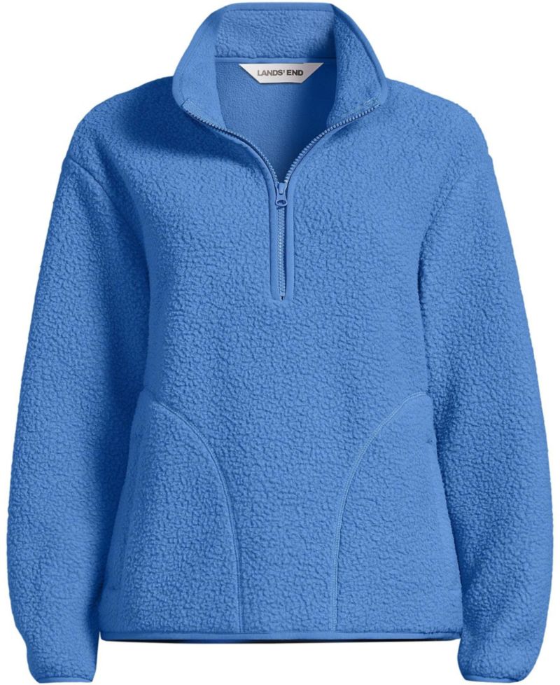 Plus Size High Pile Half Zip Fleece Pullover