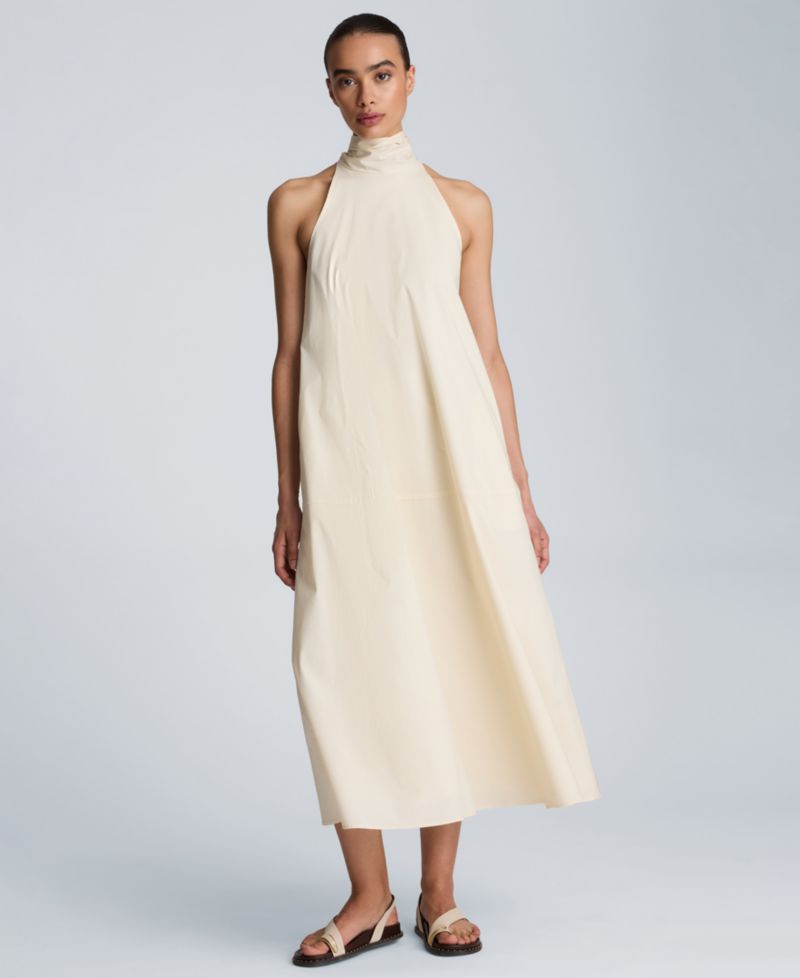 Women's Tie Back Halter Neck Midi Dress
