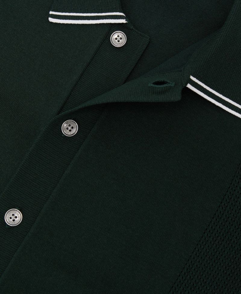 Men's Farley Slim-Fit Colour-Block Polo Collar Shirt