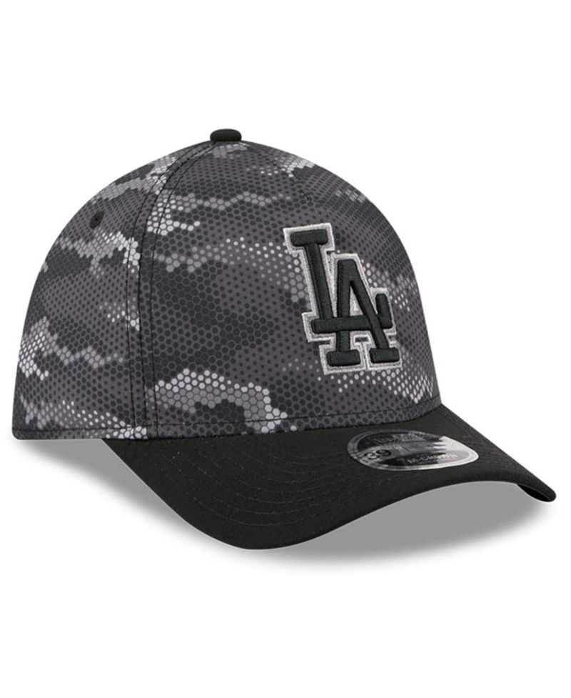 Men's Black Los Angeles Dodgers Camo 39THIRTY A-Frame Flex Hat