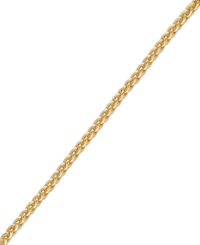 Wheat Link Chain Necklace in 14k Gold-Plated Sterling Silver