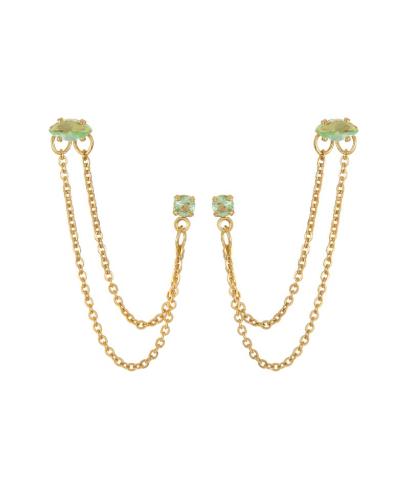 18K Gold Plated Brass Double Pierced Earrings