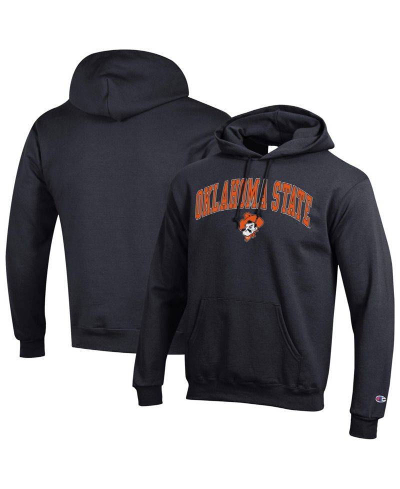 Men's Champion Black Oklahoma State Cowboys Arch Over Logo Pullover Hoodie
