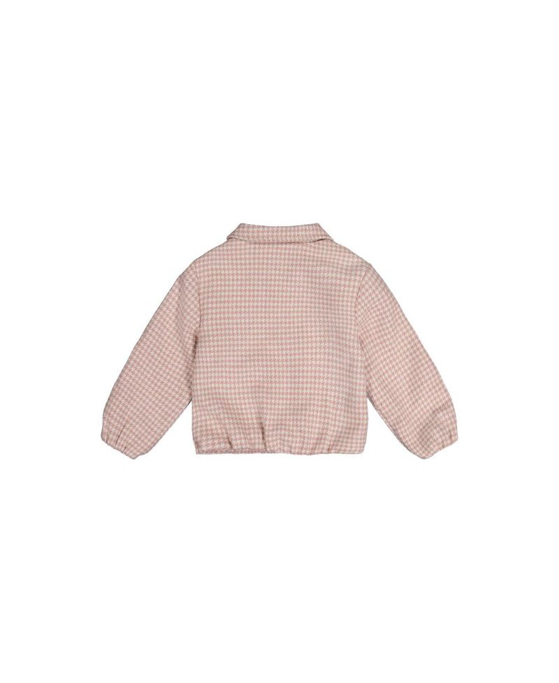 Little and Big Girl 6-14Y Bomber Jacket Houndstooth