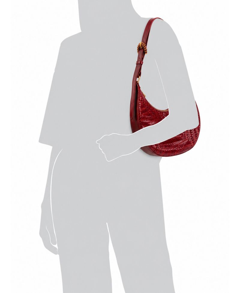 Charli Woven Crescent Adjustable Small Shoulder Handbag