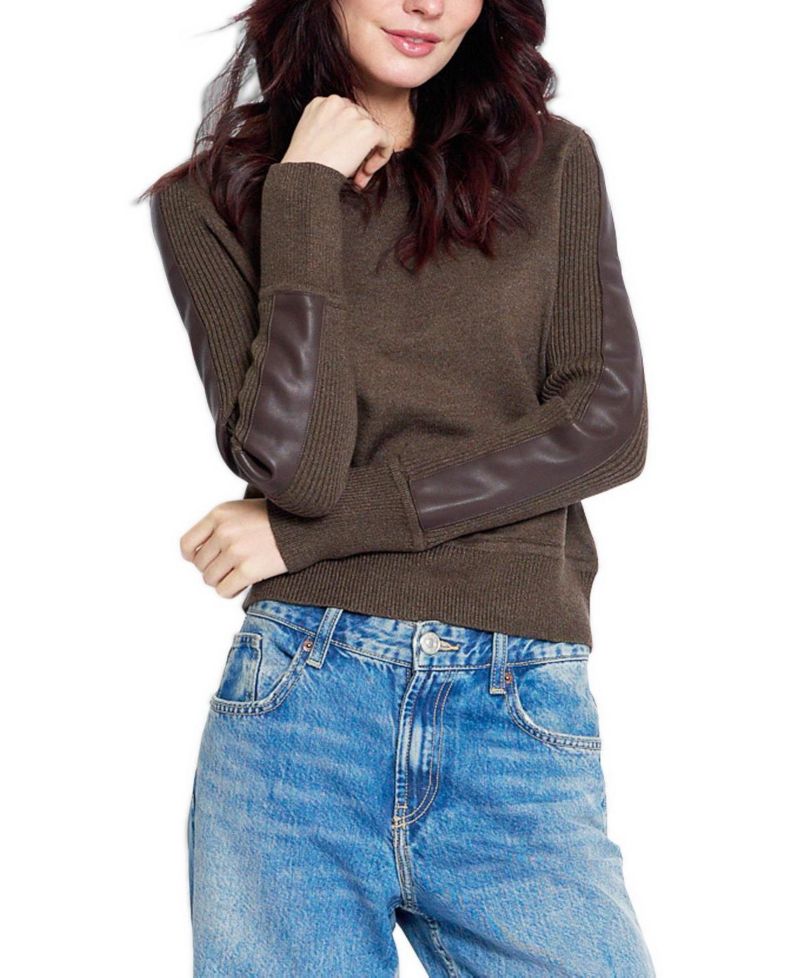 Women's Vesper Faux-Leather Panel Sweater