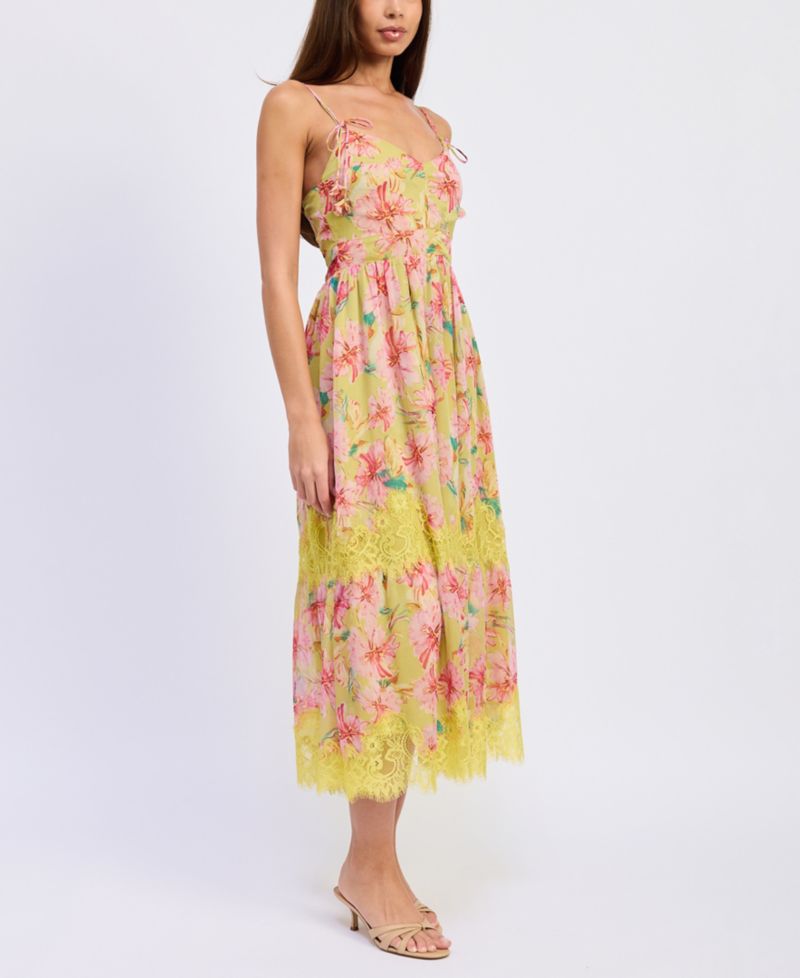 Women's Sleeveless Bustier V-Neck Midi Dress