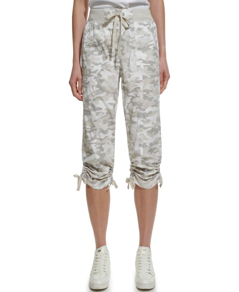 Women's Convertible Capri Cotton Poplin Cargo Pants