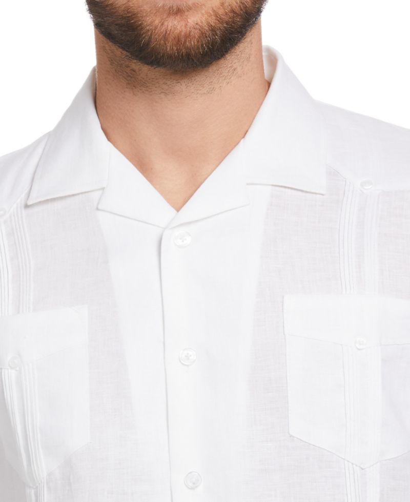 Men's 100% Linen Short Sleeve 4 Pocket Guayabera Shirt