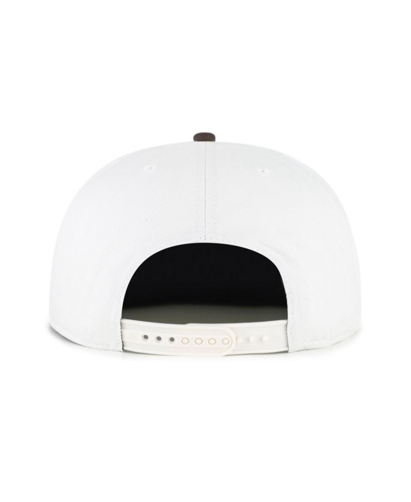 Men's White/Brown San Diego Padres Script Stack Relaxed Captain Snapback Hat