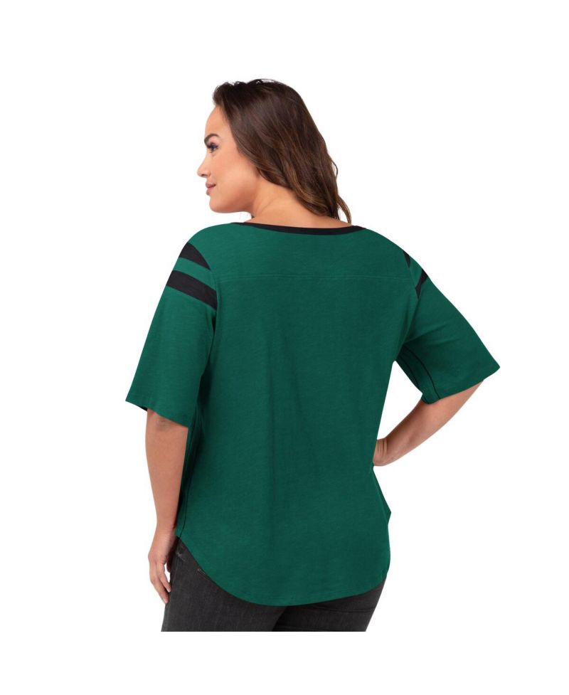 Women's Green New York Jets Plus Size Linebacker T-Shirt