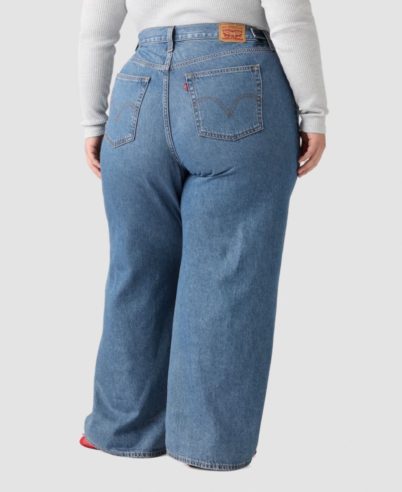 Women's Cinch-Waist Lightweight Baggy Jeans