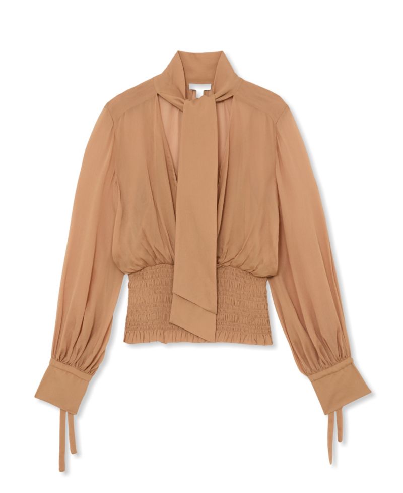 Women's Phoebe Long-Sleeve Sheer Tie-Neck Blouse