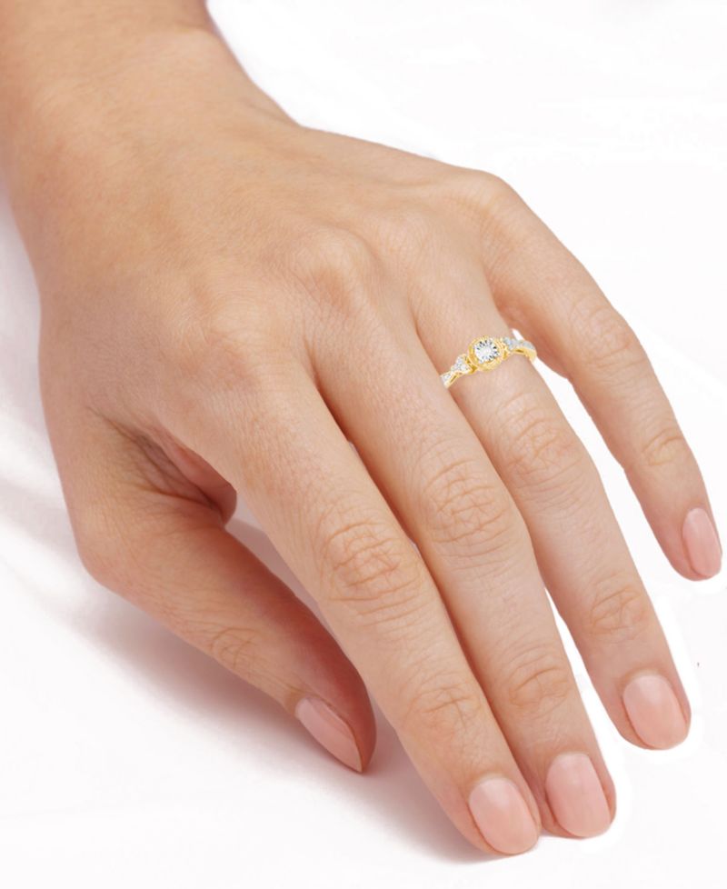 Diamond Promise Ring (1/10 ct. t.w.) in 14k Gold-Plated Sterling Silver