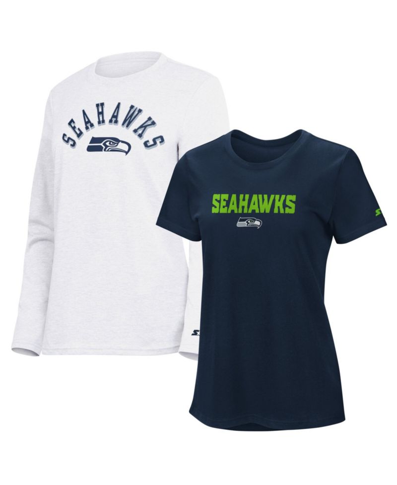 Women's Navy/Ash New England Patriots Short Sleeve & Long Sleeve T-Shirt Combo Pack