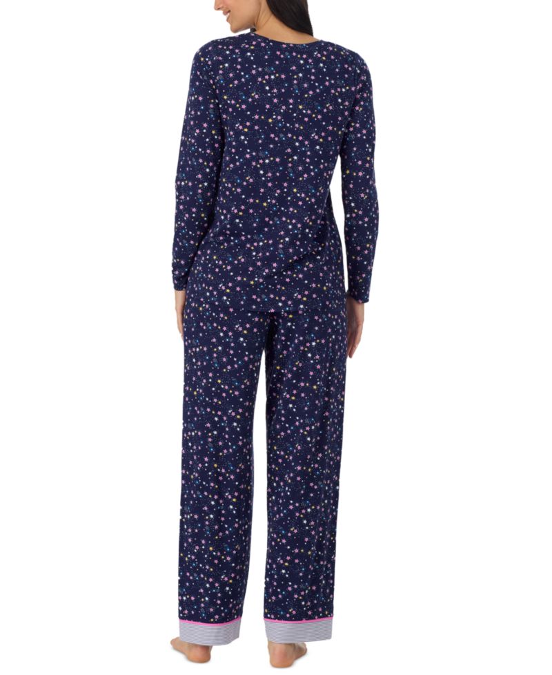 Women's Long-Sleeve Crewneck Print Pajama Set