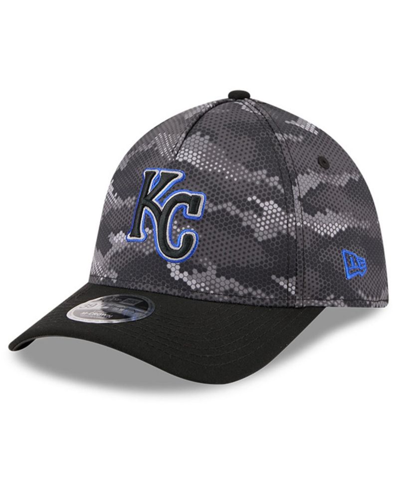 Men's Black Kansas City Royals Camo 39THIRTY A-Frame Flex Hat