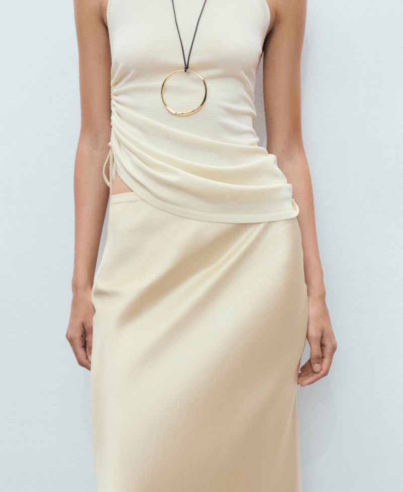 Women's Midi Satin Skirt