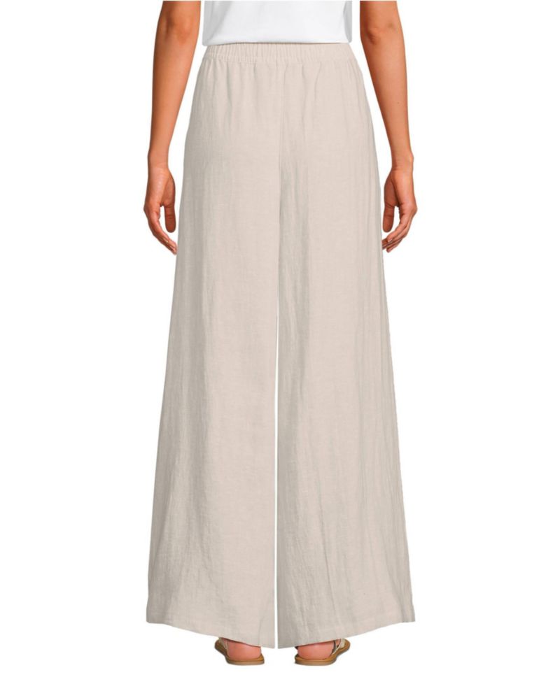 Women's Linen High Rise Palazzo Pants - Set Bottom