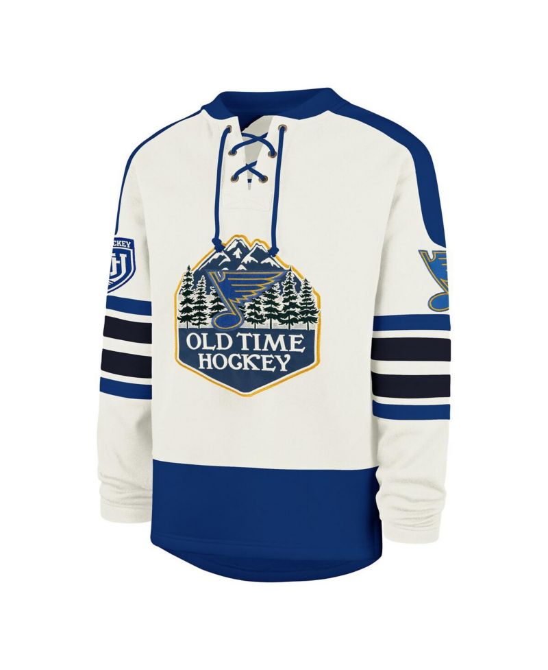 Men's Cream St. Louis Blues Pond Hockey Trio Eternal Lacer Sweatshirt