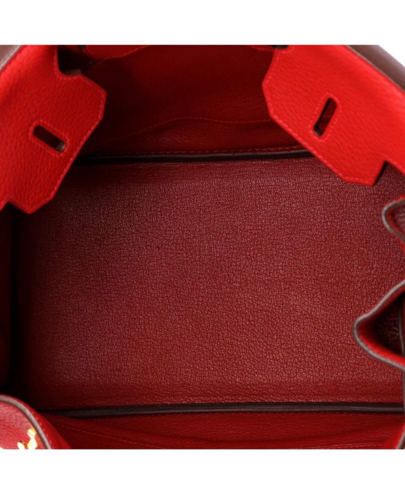 Birkin 30 Handbag Red Clemence with Gold Hardware