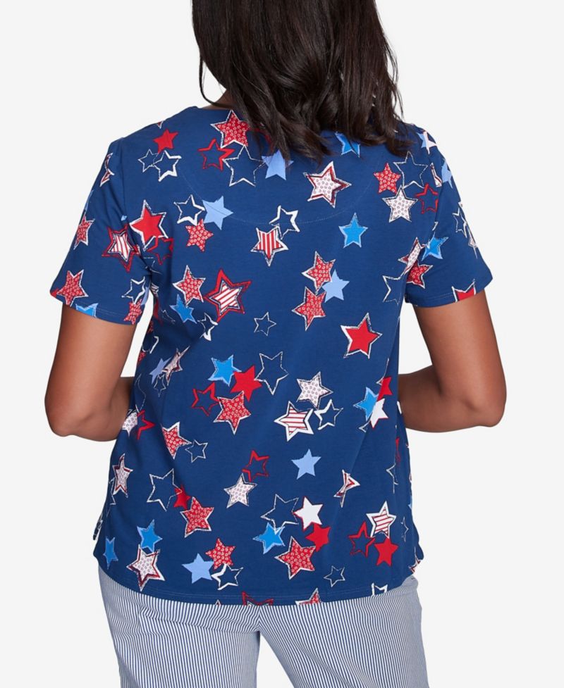 Women's Crew Neck Star Studded Top