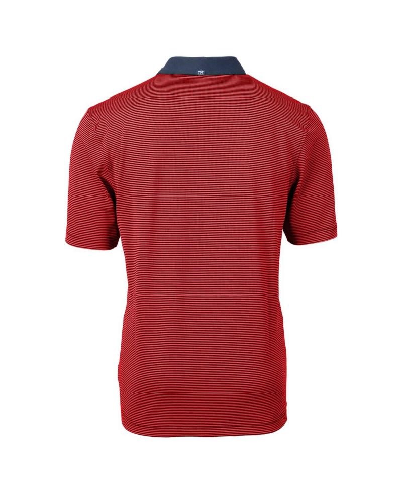 Men's Red/Navy Cleveland Guardians Virtue Eco Pique Micro Stripe Polo Shirt