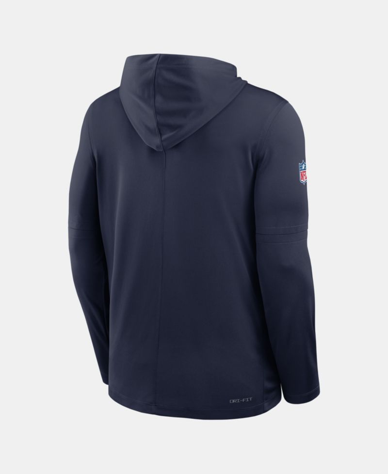 Men's Navy New York Giants Sideline Dri-FIT Long Sleeve Hooded T-Shirt