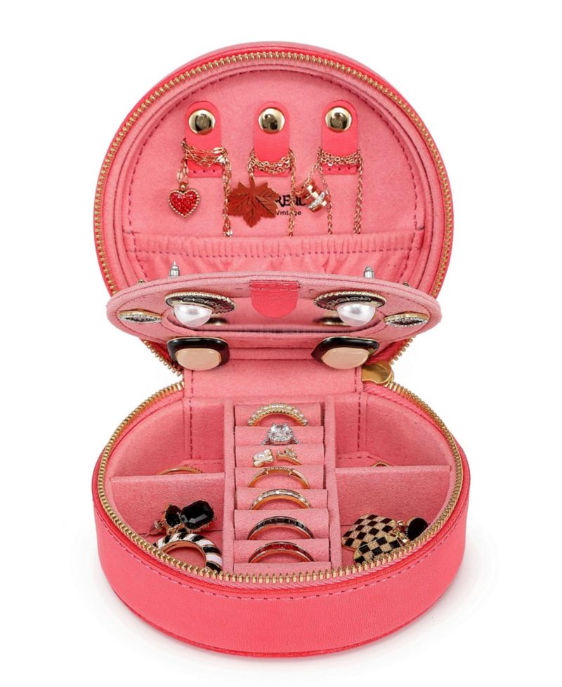 Leather Jewelry Box - Round