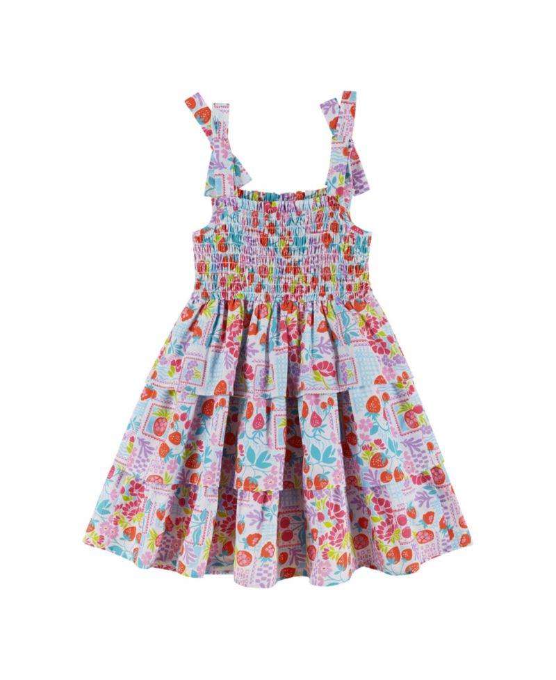 Andy and Evan Little Girls Toddler/Child Tiered Poplin Dress