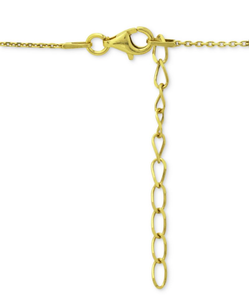 Beaded Station Chain Necklace in 18k Gold-Plated Silver