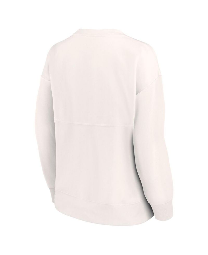 Women's White Phoenix Suns Tonal Leopard Pullover Sweatshirt