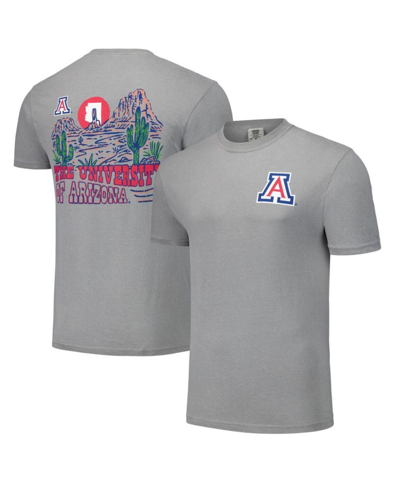 Men's and Women's Gray Arizona Wildcats Hyper Local Cactus Sketch Scene T-Shirt