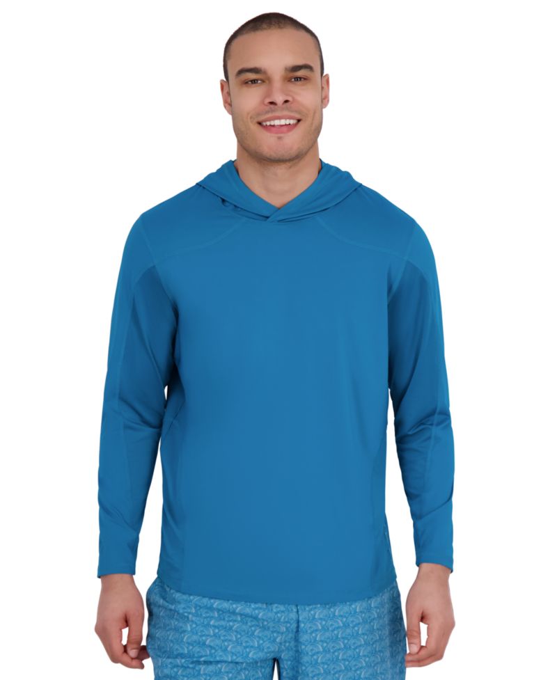 Men's Long Sleeve Textured Rashguard Swim Hoodie