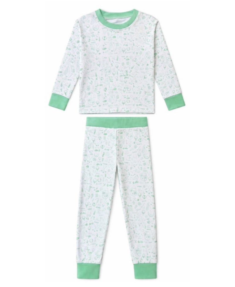 Bits and Bows Little/Big Unisex Golf Print 2-Piece Cozy Lounge Set
