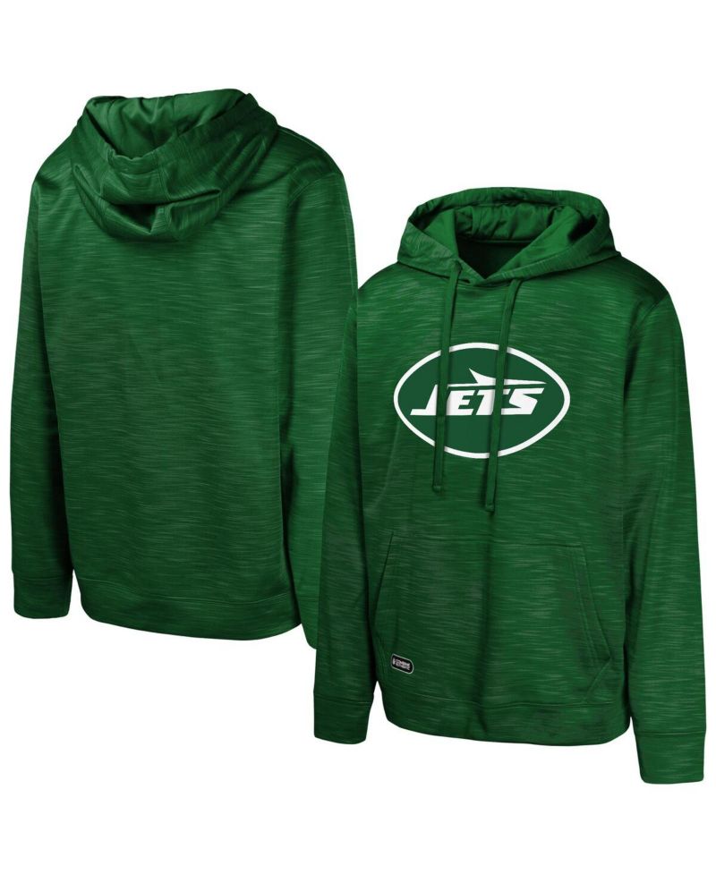 Men's Green New York Jets Streak Fleece Pullover Hoodie